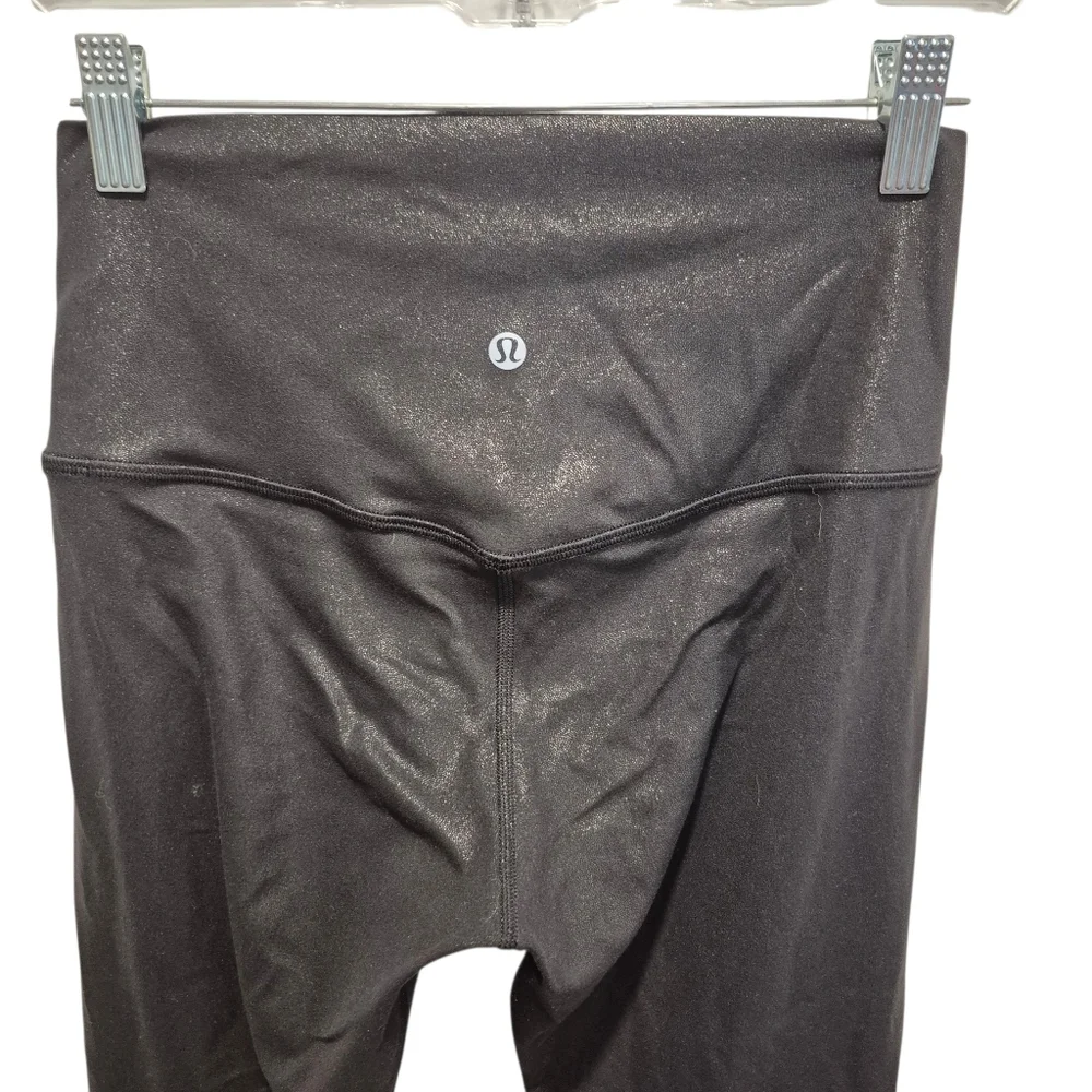 Lululemon Align High-Rise Pant 28" Shine Radiate Foil Print Black Size 6 Legging - Picture 4 of 6
